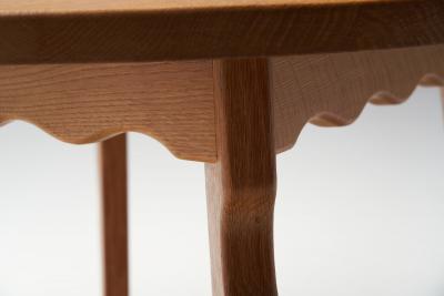 Oak Coffee Table with Sculptural Legs by Danish Cabinetmaker Denmark 1950s