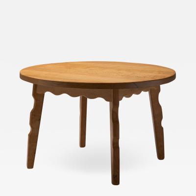 Oak Coffee Table with Sculptural Legs by Danish Cabinetmaker Denmark 1950s