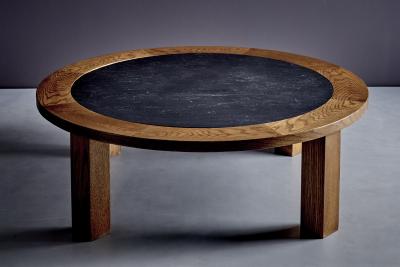 Oak Coffee Table with dark Slate Top