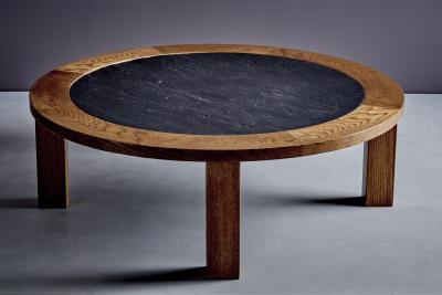 Oak Coffee Table with dark Slate Top