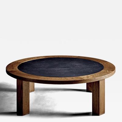 Oak Coffee Table with dark Slate Top