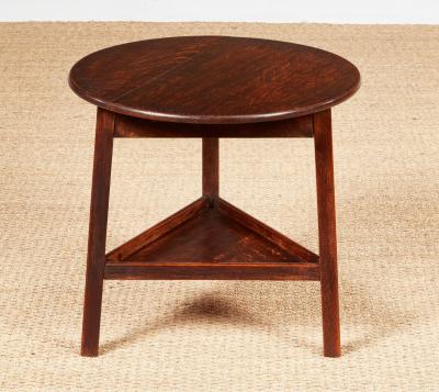 Oak Cricket Table with Undershelf