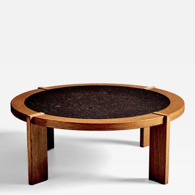 Oak Frame Coffee Table with Slate Inset