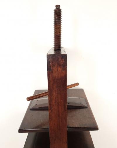 Oak Linen Press over One Drawer on Later Stand 18th Century England and Later