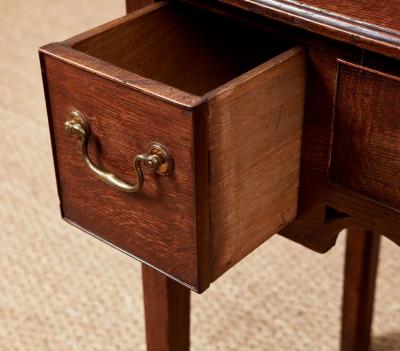 Oak Lowboy with Open Scrollwork Apron