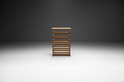 Oak Six Tiered Stackable Wine Rack Europe 1970s