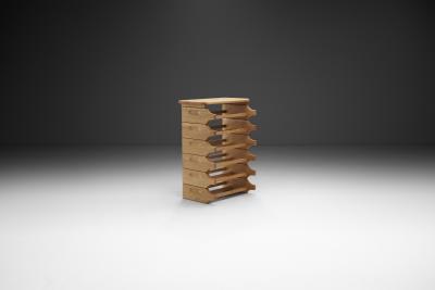 Oak Six Tiered Stackable Wine Rack Europe 1970s