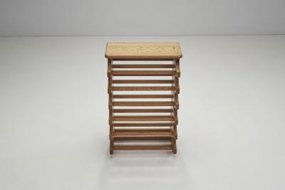 Oak Six Tiered Stackable Wine Rack Europe 1970s