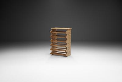 Oak Six Tiered Stackable Wine Rack Europe 1970s