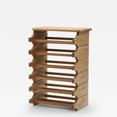 Oak Six Tiered Stackable Wine Rack Europe 1970s