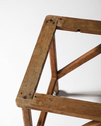 Oak Table Base on Casters United States c 1950