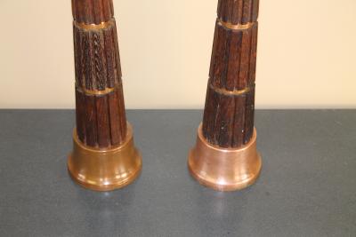 Oak and Copper 1930s Table Lamps