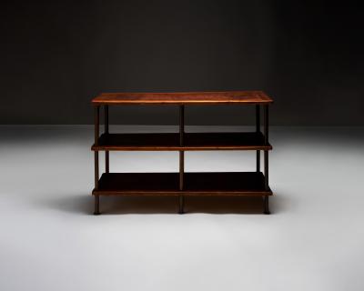 Oak and Copper Industrial Console France 20th C
