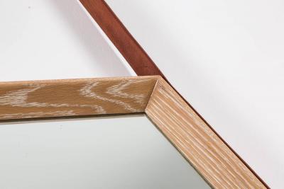 Oak and Leather Hexagon Mirror Natural