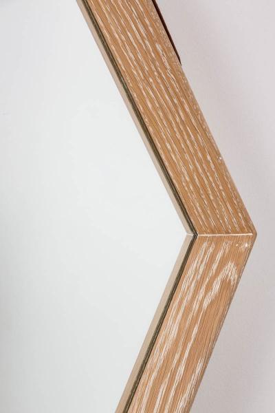 Oak and Leather Hexagon Mirror Natural