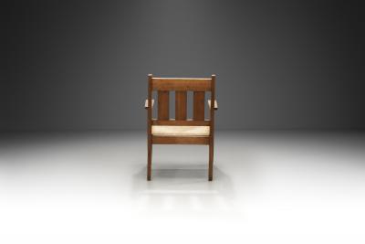 Oak and Rush Armchair by LOV Netherlands ca 1920s