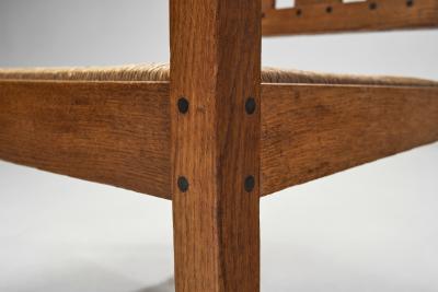 Oak and Rush Armchair by LOV Netherlands ca 1920s