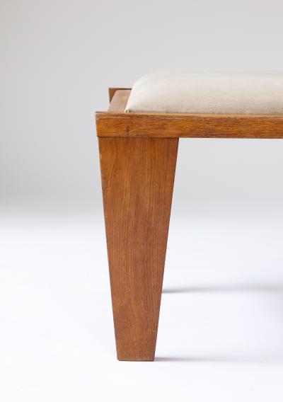 Oak and Upholstery Stool France c 1960