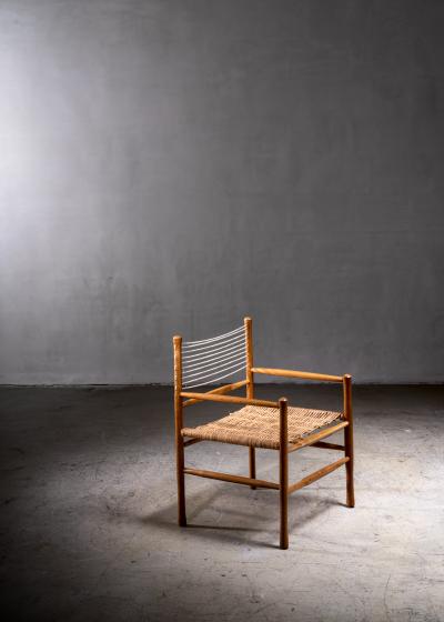 Oak and rope side chair Denmark 1960s
