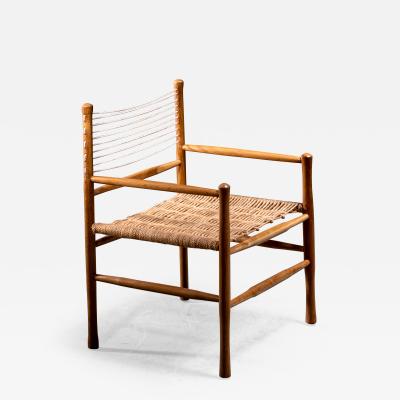 Oak and rope side chair Denmark 1960s