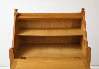 Oak secretary desk by Guillerme and Chambron C 1965