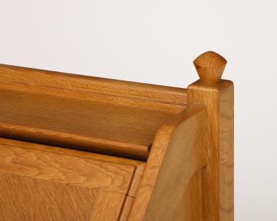 Oak secretary desk by Guillerme and Chambron C 1965