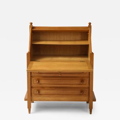 Oak secretary desk by Guillerme and Chambron C 1965