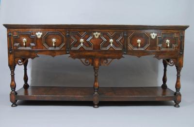 Oak walnut dresser base