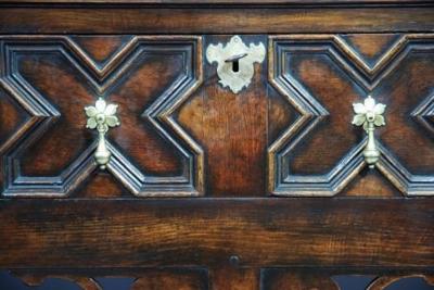 Oak walnut dresser base