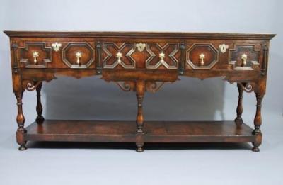 Oak walnut dresser base