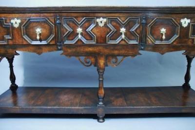 Oak walnut dresser base
