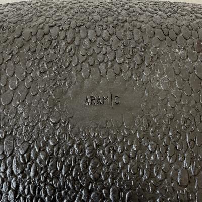 Oblong centerpiece with deep blue speckled glaze