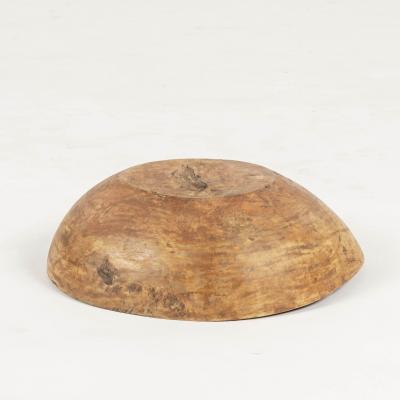Ocher Color Rustic Swedish Wooden Dug Out Bowl