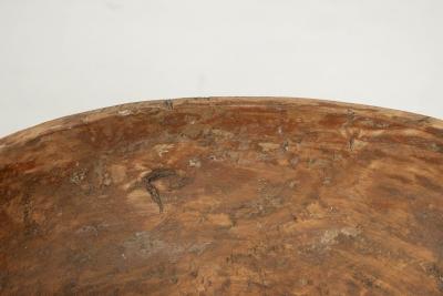 Ocher Color Rustic Swedish Wooden Dug Out Bowl