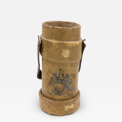 Ochre Painted Linen and Cork British Naval Cordite Bucket English circa 1880