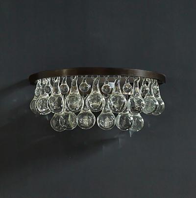 Ochre Pear Glass Sconces Bronze Patinated Frame 2 tiered Rim 3 Available