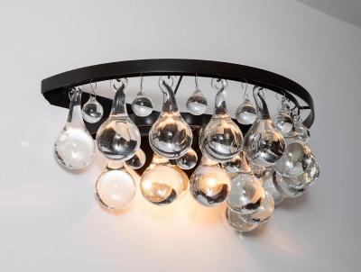 Ochre Pear Glass Sconces Bronze Patinated Frame 2 tiered Rim 3 Available