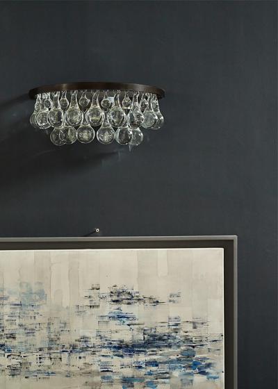 Ochre Pear Glass Sconces Bronze Patinated Frame 2 tiered Rim 3 Available