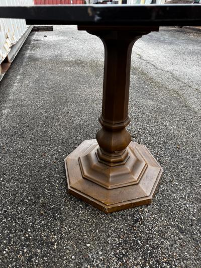 Octagon Shape Granite Top Occasional Pedestal Base Table