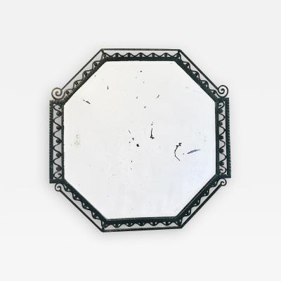 Octagonal Forged Iron Beveled Wall Mirror