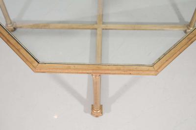 Octagonal Gilt Coffee Table with Glass Top