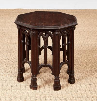 Octagonal Gothic Tracery Taboret Table