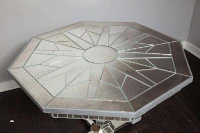 Octagonal Mirrored Centre Hall Table