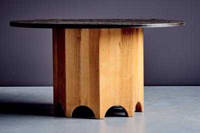 Octagonal Pedestal Table with round Slate Top