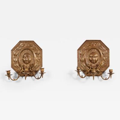 Octagonal Sun Face Sconces