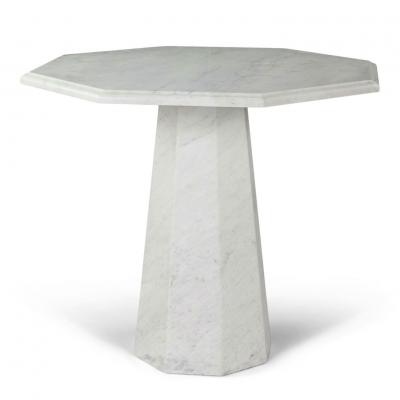Octagonal Top Dining Table in Carrara Marble