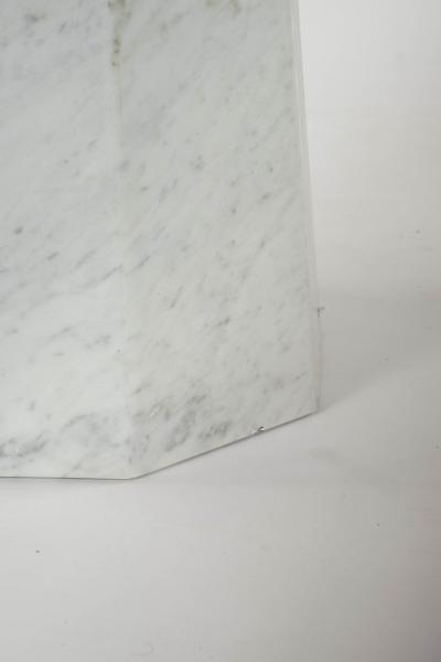 Octagonal Top Dining Table in Carrara Marble