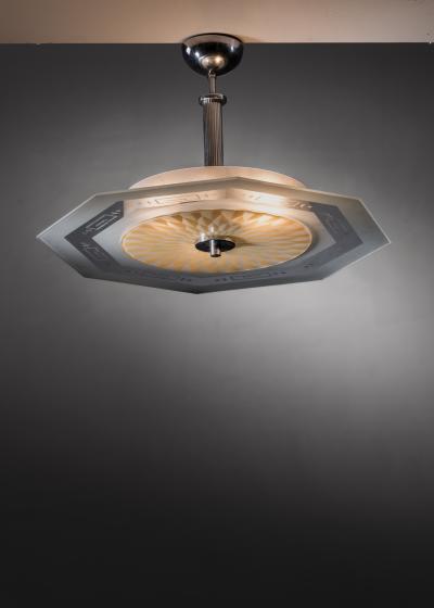 Octagonal glass pendant