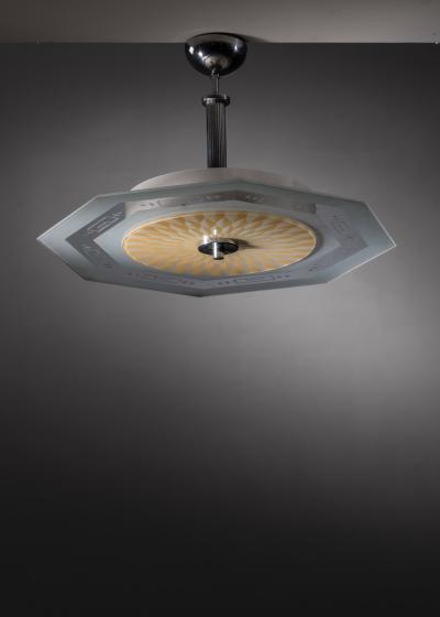 Octagonal glass pendant