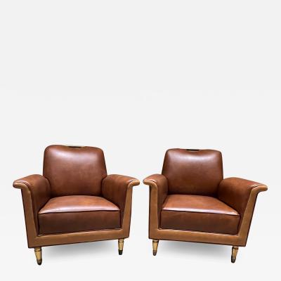 Octavio Vidales 1950s Octavio Vidales Chairs Leather and Mahogany Mexico City